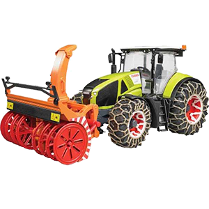 Bruder - traktor - CLAAS AXION 950 s frézou a sněhovými řetězy